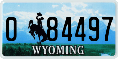 WY license plate 084497