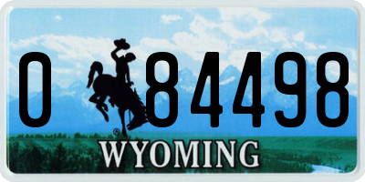 WY license plate 084498