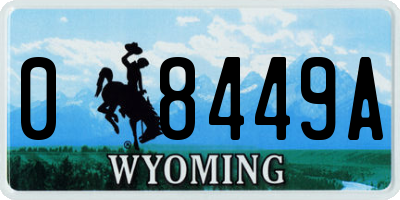 WY license plate 08449A
