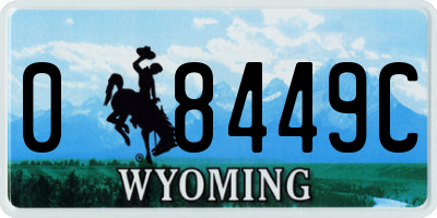 WY license plate 08449C