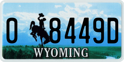 WY license plate 08449D