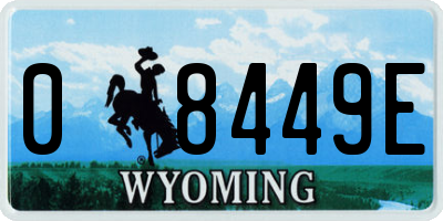 WY license plate 08449E