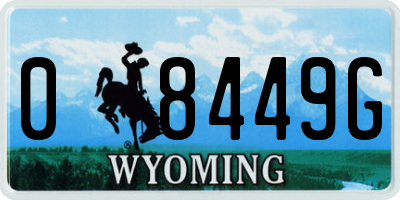 WY license plate 08449G