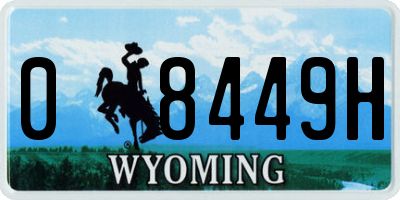 WY license plate 08449H