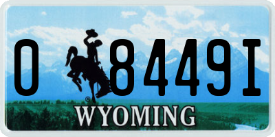 WY license plate 08449I