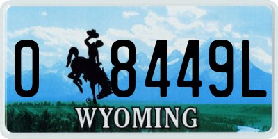 WY license plate 08449L
