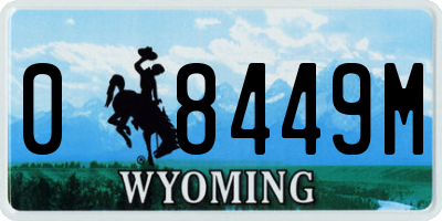 WY license plate 08449M