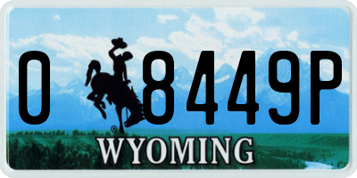 WY license plate 08449P