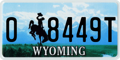 WY license plate 08449T