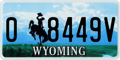 WY license plate 08449V
