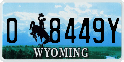 WY license plate 08449Y