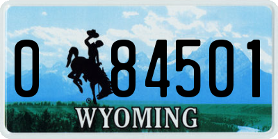 WY license plate 084501