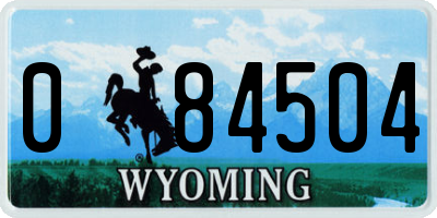 WY license plate 084504