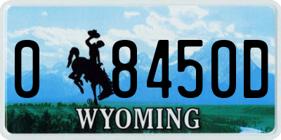 WY license plate 08450D