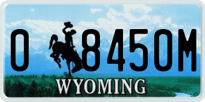 WY license plate 08450M