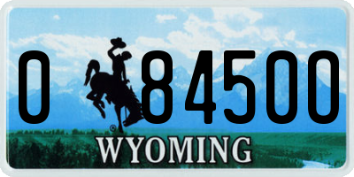 WY license plate 08450O