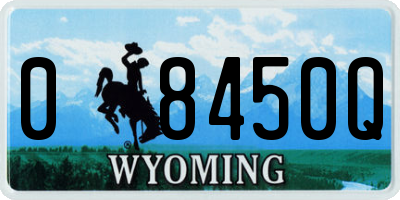 WY license plate 08450Q