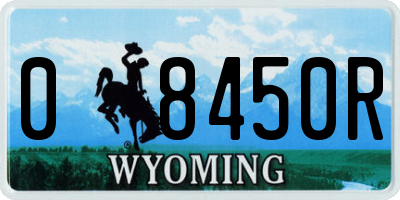 WY license plate 08450R