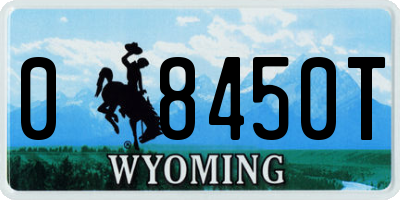 WY license plate 08450T