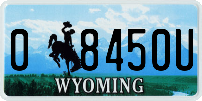 WY license plate 08450U