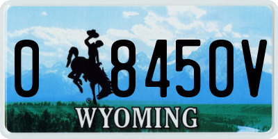 WY license plate 08450V