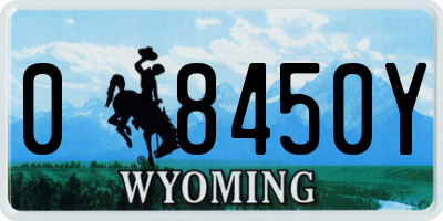 WY license plate 08450Y