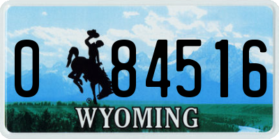 WY license plate 084516