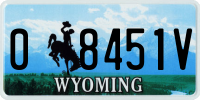 WY license plate 08451V