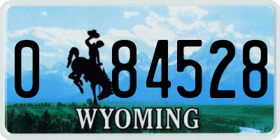 WY license plate 084528