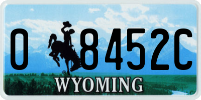 WY license plate 08452C