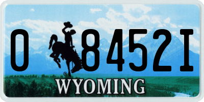 WY license plate 08452I