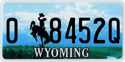 WY license plate 08452Q