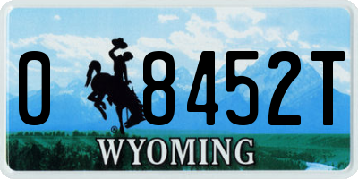 WY license plate 08452T
