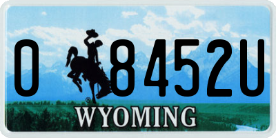 WY license plate 08452U