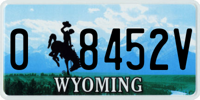 WY license plate 08452V
