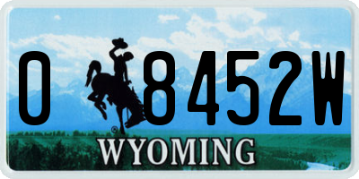WY license plate 08452W