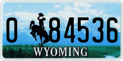 WY license plate 084536