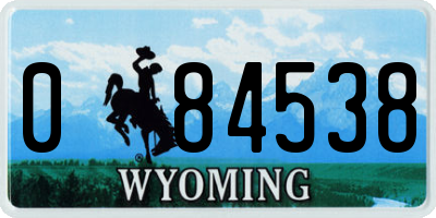 WY license plate 084538