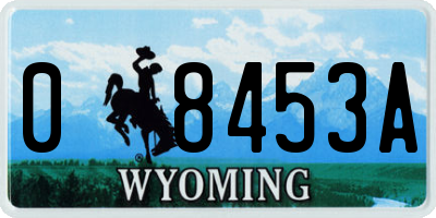WY license plate 08453A
