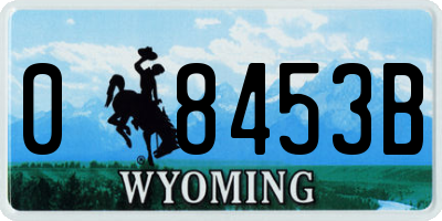 WY license plate 08453B