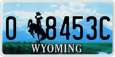 WY license plate 08453C