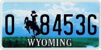 WY license plate 08453G