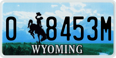 WY license plate 08453M