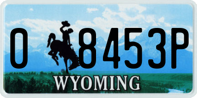 WY license plate 08453P