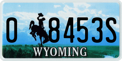 WY license plate 08453S