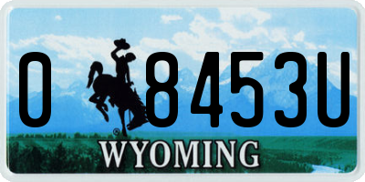 WY license plate 08453U