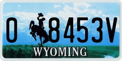 WY license plate 08453V