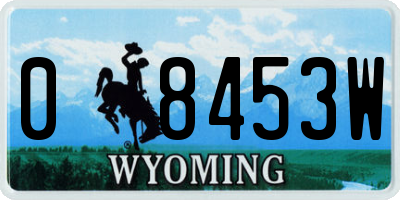 WY license plate 08453W
