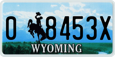 WY license plate 08453X