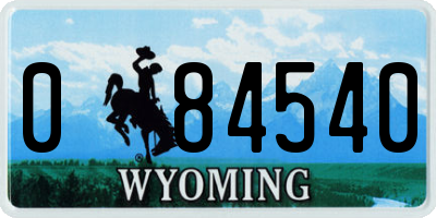 WY license plate 084540